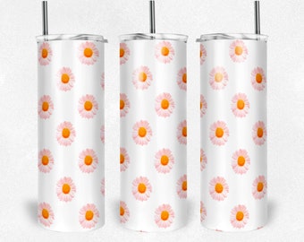 DAISY TUMBLER WRAP, Wildflower Png, Spring Tumbler Wrap, Daisy Floral Sublimation Png Seamless Design, Digital Download