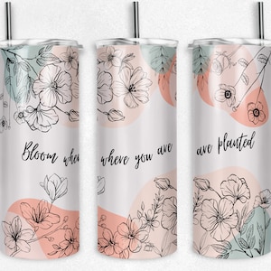 BOHO TUMBLER PNG, Wildflower Png, Mignon Tumbler Png, Fleur Citation Skinny Seamless Sublimation Tumbler Wrap