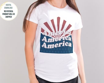 4th of July PNG | Patriotic PNG | Retro America PNG | 4th of July Sublimation Design | Sublimation Design Digital Download for 4th of July