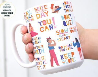 Self Care Mug Wrap | Mental Health Mug png | Motivational Quotes Mug PNG | Affirmations Mug PNG | Mug Designs for 11oz and 15oz Mugs