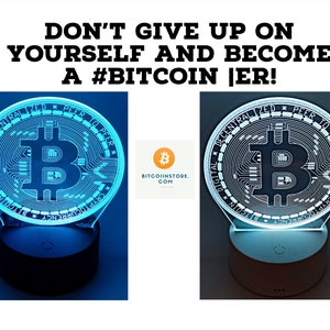 Bitcoin Multicolor LED Lamp im - Perfect as a (Christmas) gift for crypto fans (BTC)