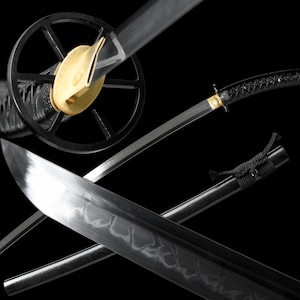 Live Action Sakabato Art ,Piece Rurouni Kenshin Inspired Display Katana,T10 Carbon Steel Clay Tempered,Curved Tsuka Full Tang Structural Art