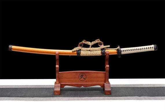 Handcrafted Orange Wooden Tachi - Rosewood Training Sword
