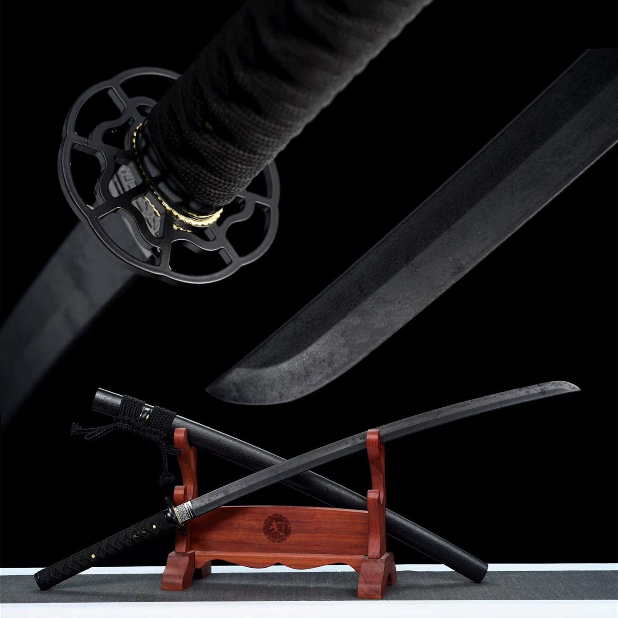 1 paire de supports d'épée sabre laser samouraï sabre support mural  affichage deux épées compétition