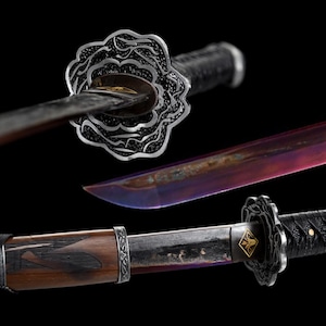 Sekiro's Sterbliche Klinge Replika - Undead Cut Schwarzes Katana, handgeschmiedetes Display Art für Shadows Die Twice Sammler