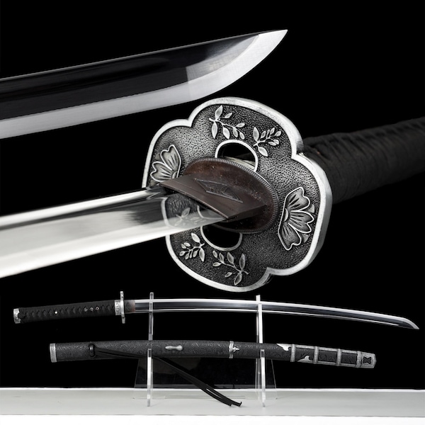 Arte de la Katana Sekiro: Kusabimaru de acero con alto contenido de carbono, espada de exhibición de espiga completa, réplica de utilería de videojuego