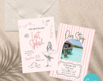 Last Splash Bachelorette Bundle, Bachelorette Weekend Itinerary Editable Beach Bundle, Beach Bachelorette, Mermaid Bachelorette, Costal Bach
