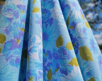 Vintage twin fitted blue flower power sheet