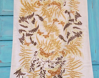 Vintage 70s Vera brown butterfly bath towel