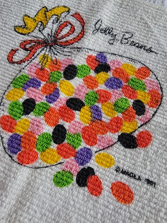 vintage 1981 jelly beans washcloth
