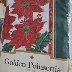 vintage NOS Christmas tablecloth oblong