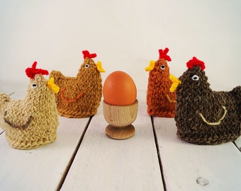 Knitted Chicken Egg Cosy, Egg Cup Cozy, Egg cup Cover, Knit Hen Cosy