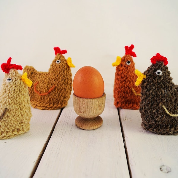 Œuf de poule tricoté Cosy, Egg Cup Cozy, Housse de tasse à oeuf, Knit Hen Cosy