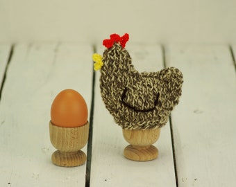 Knitted Chicken Egg Cosy, Egg Cup Cozy, Egg cup Cover, Knit Hen Cosy
