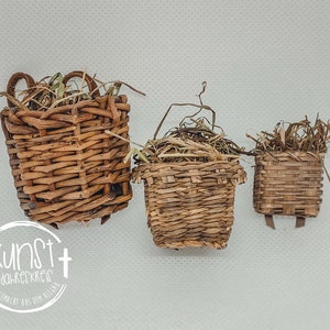 Gnome miniature nativity accessories hay straw basket backpack