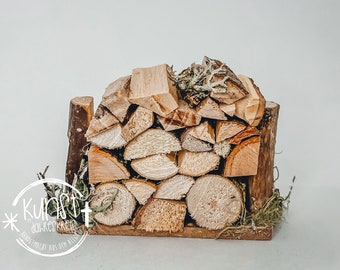 Wichtel Miniatur Feuerholz Holzstoß