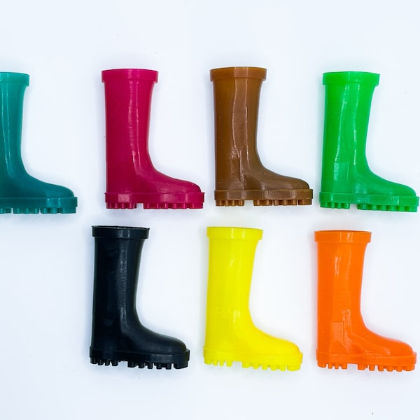 Gnomes miniature rubber boots clean different colors