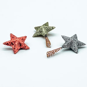 Wichtel Miniatur Christbaumspitze Stern silber gold rot für Weihnachtsbaum Christbaum