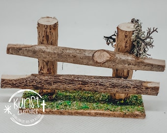 Miniatur Krippenzubehör Holzzaun Zaunelement Holzstamm klein