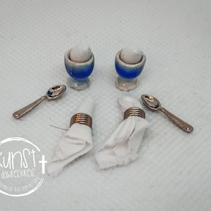 Wichtel Feen Puppen Miniatur Frühstücksset handgemacht