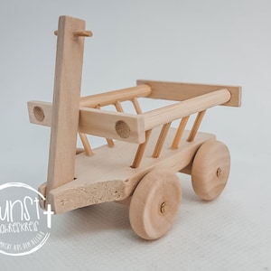Kabouter miniatuur kerststal accessoires handkar ladderwagen leeg
