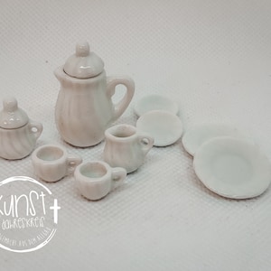 Gnome Fairies Dolls Miniature Coffee Service 15-piece white