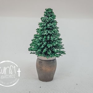 Wichtel Feen Puppen Miniatur Weihnachtsbäumchen Tannenbaum im Holztopf