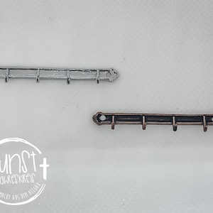 Wichtel miniature hook rail for kitchen utensils, garden equipment, tools etc.