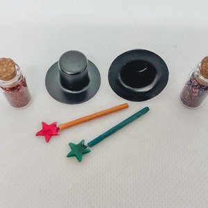 Kabouter miniatuur magische hoed toverstaf magisch stof