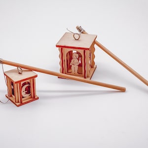 Wichtel Miniatur Laterne Stab Martinsumzug Martinsfeier Holz
