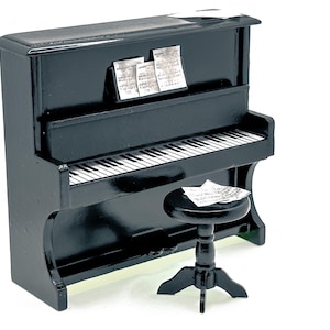 Wichtel Miniatur Klavier mit Klavierstuhl für Wichtel, Feen, Puppen, Hexen, handgemacht