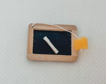 Pizarra escolar en miniatura de gnomo, tablero escolar, esponja