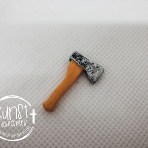 Gnome miniature nativity accessories tool axe hatchet handmade