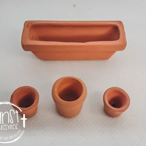 Wichtel Feen Puppen Miniatur Tontöpfe Blumentöpfe handgemacht Garten Hobby