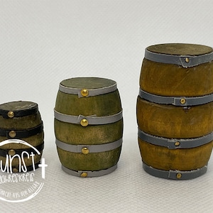 Wichtel Miniatur Krippenzubehör Fass Weinfass Bierfass verschiedene Größen handgemacht aus Holz