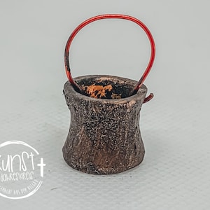 Kabouter miniatuur kerststal accessoires vuurpot kookpot