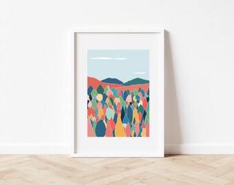 Stampa delle montagne di Mourne