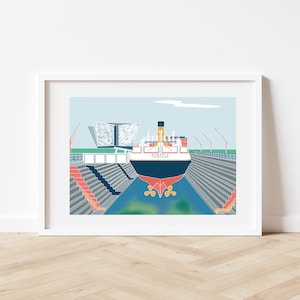 SS Nomadic Print: Belfast Titanic Quarter Illustration