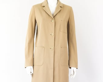 Vintage 1990s Prada Classic Beige Cotton Trench Coat Blazer 90s Minimalist IT 44 / M