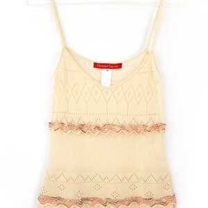 Christian Lacroix Ivory Viscose Häkel Top Strick Bluse/ M