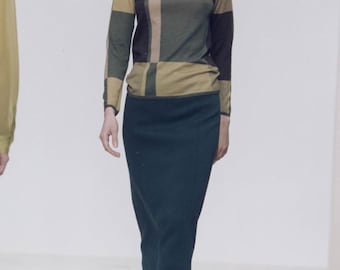 Vintage F/W 1996 Prada Brown Nylon Pencil Skirt / IT 40 (XS-S)