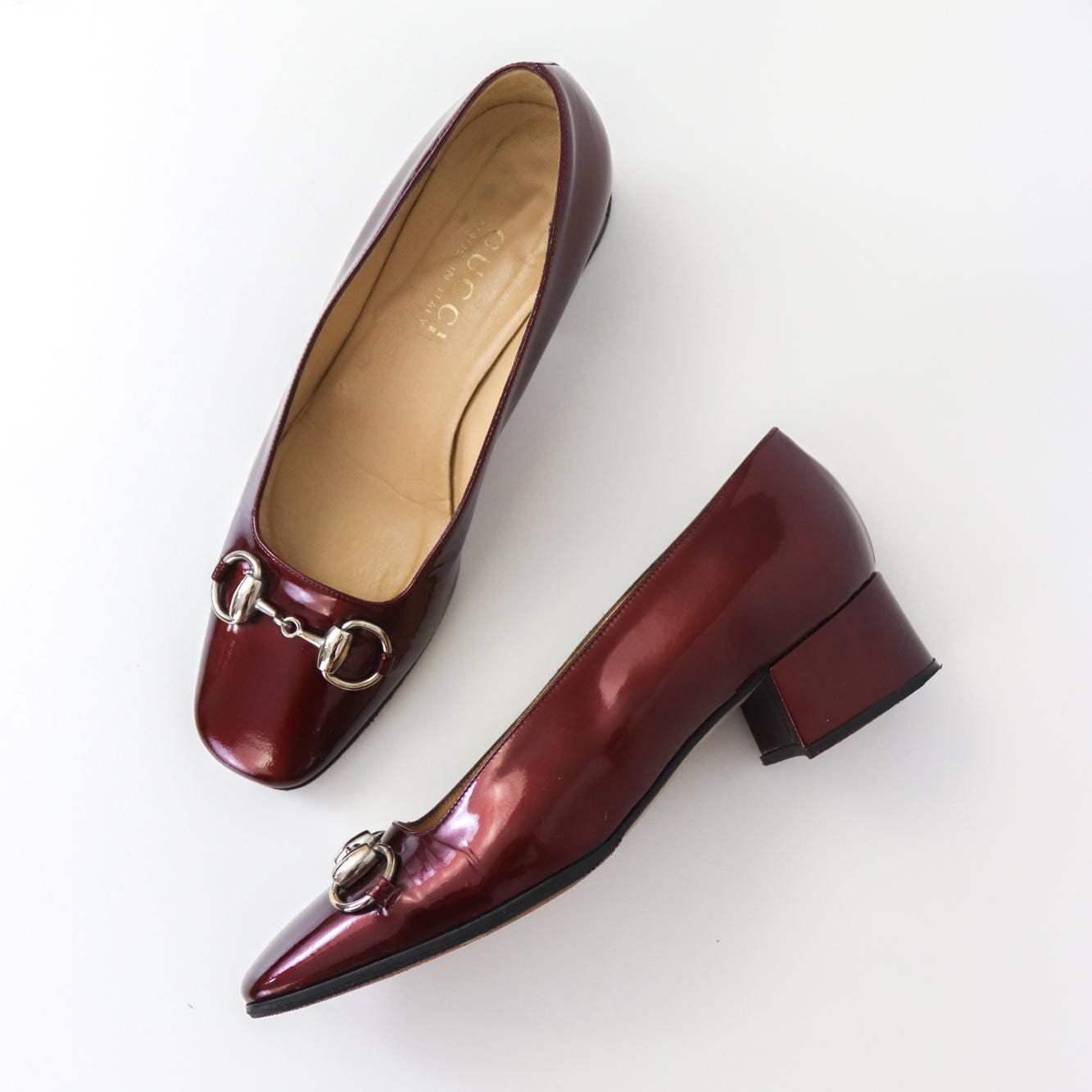 Vintage F/W 1995 Gucci by Tom Ford Red Patent Leather Horsebit