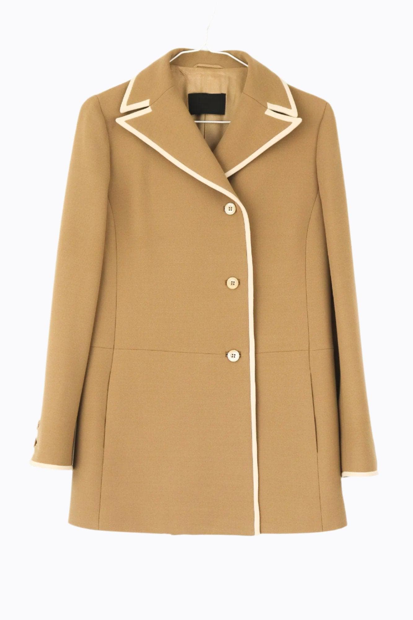 コート PRADA IVORY WOOL BLEND COAT Limestone Wool Blend Coat | PRADA