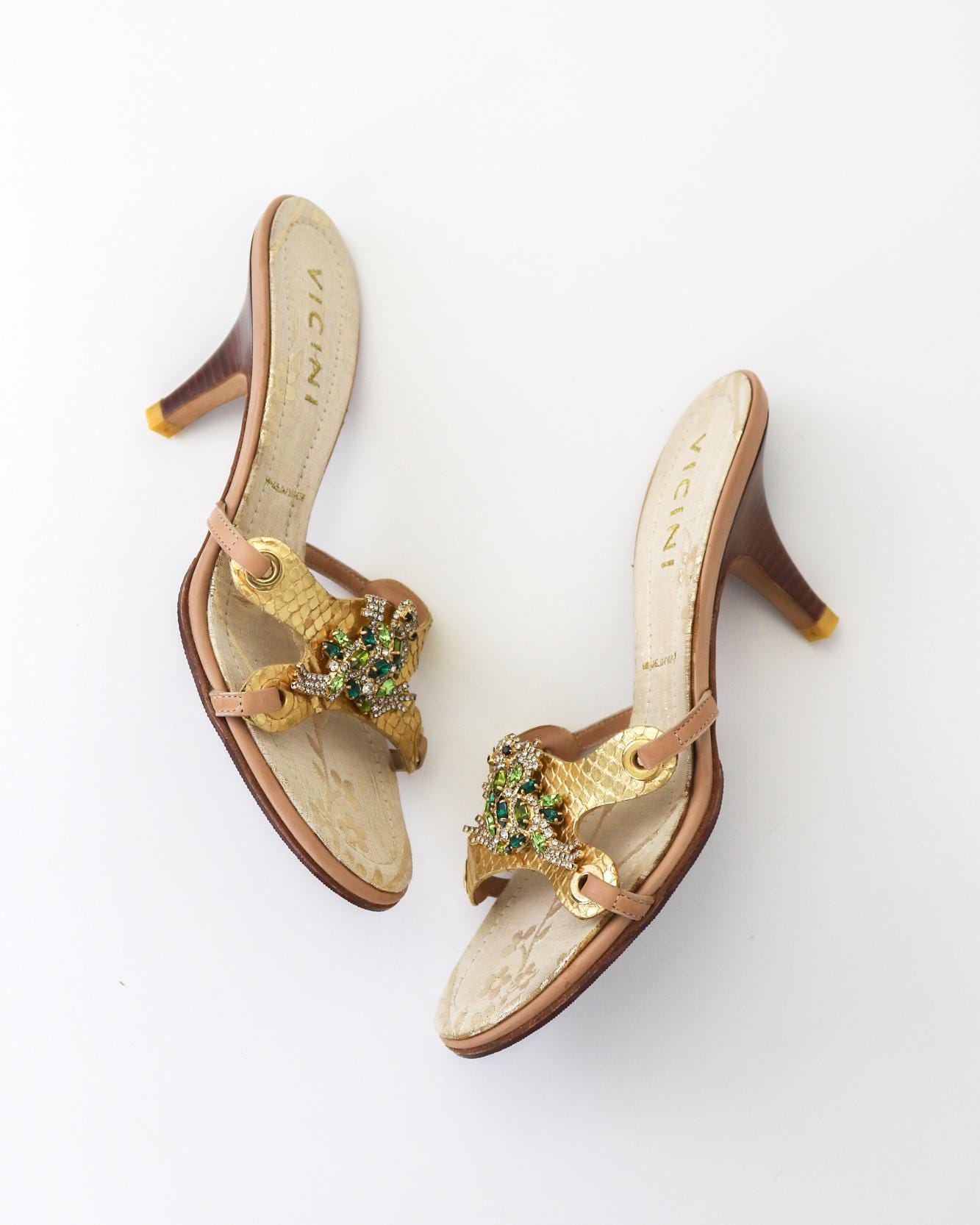 Vintage Vicini Giuseppe Zanotti Bejeweled Turtle Mule Heels/ 35
