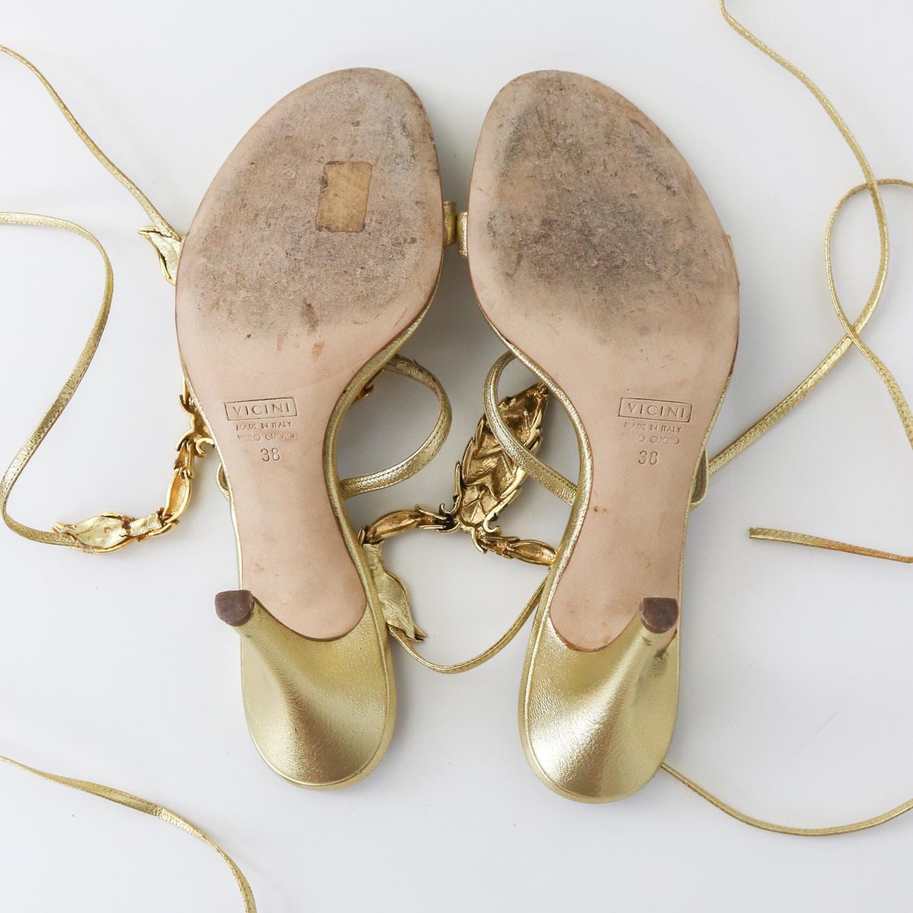 Vintage Vicini Giuseppe Zanotti Gold Scoprion Python Leather
