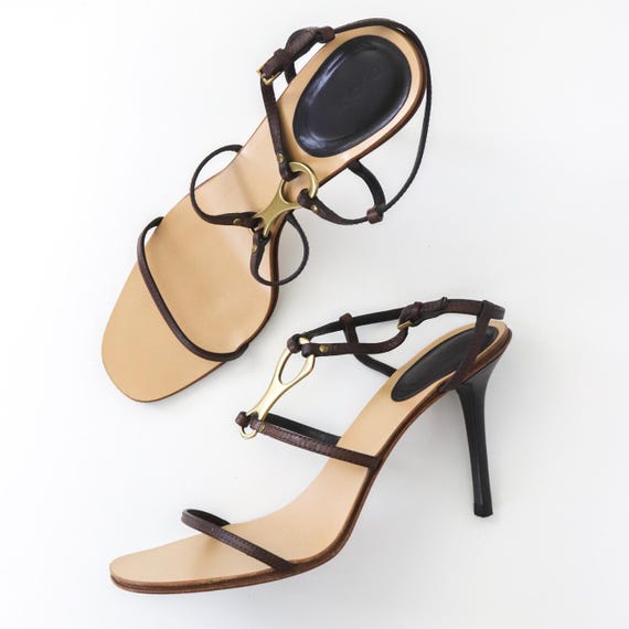 GUCCI BY TOM FORD ホースビット ストラップ サンダル ヒール ヴィンテージ グッチ バイ トム フォード レザーサンダル