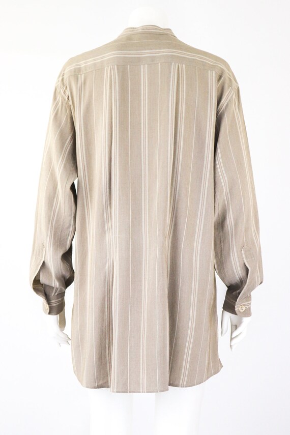 Vintage 90s Giorgio Armani Beige Striped Oversize… - image 7