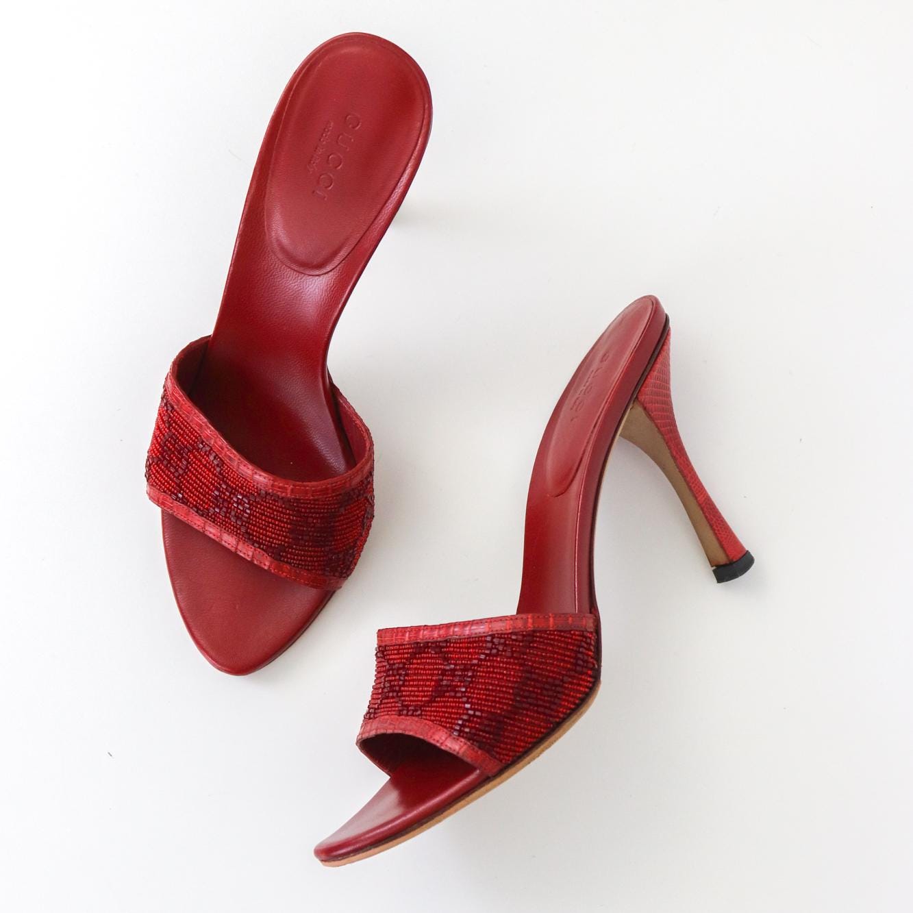 靴 Vintage Gucci Monogram Heels 36 1/2 Gucci vintage monogram heels - Gem