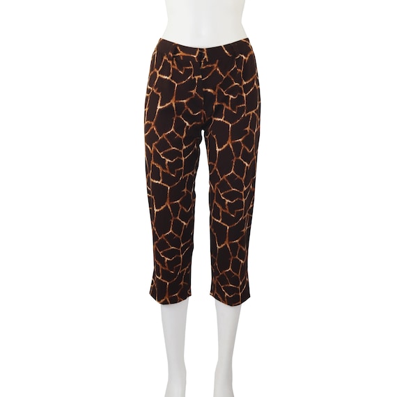 Vintage 2000s Dolce&Gabbana Giraffe Print Cropped Pants Capri SATC / IT 38 (XS)