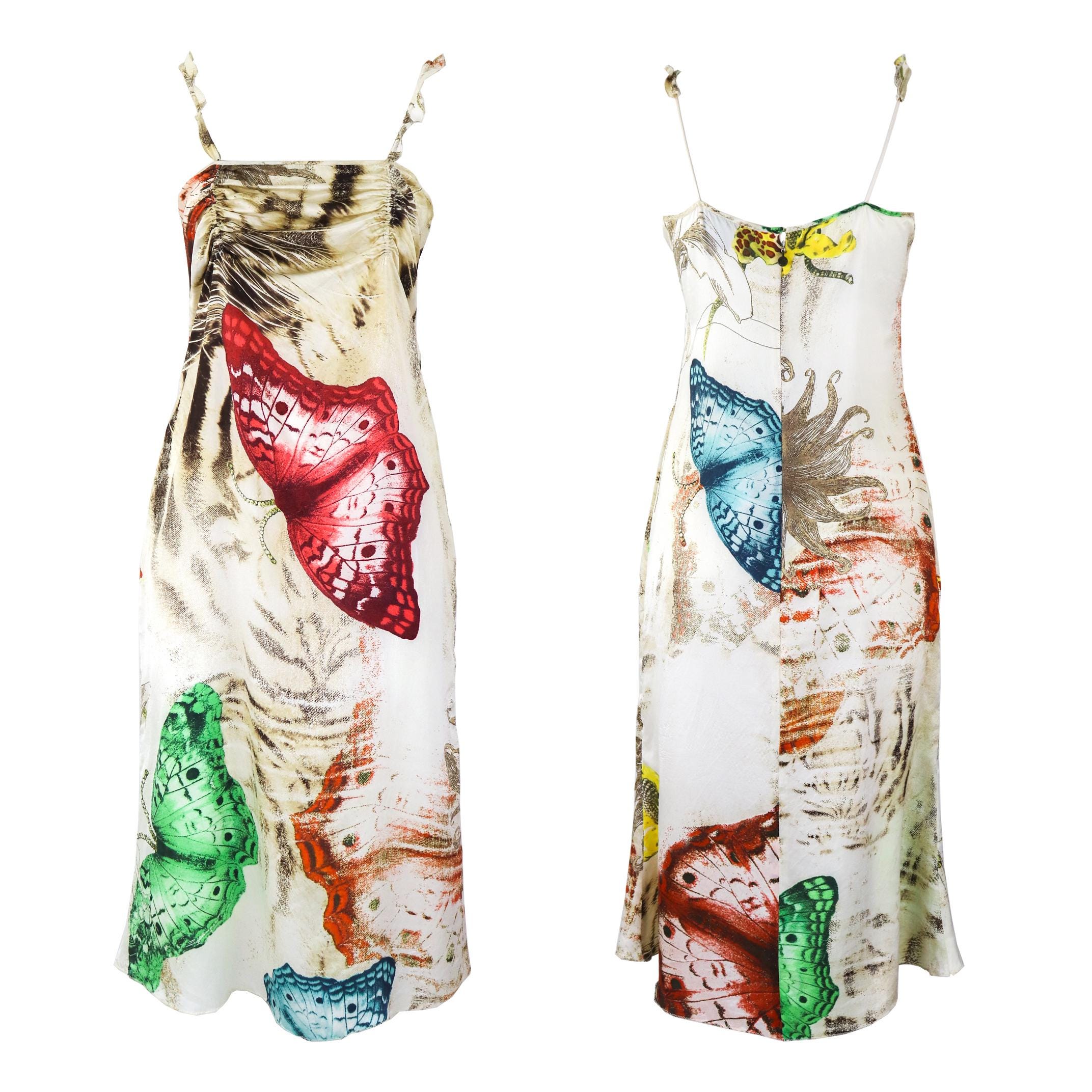 Vintage 2000s Roberto Cavalli Just Cavalli Silk Slip Dress Butterflies  Tiger Print / S - Etsy